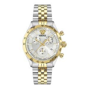 Versace Hellenyium Chrono Petite Bracelet Watch Two Tone Mens